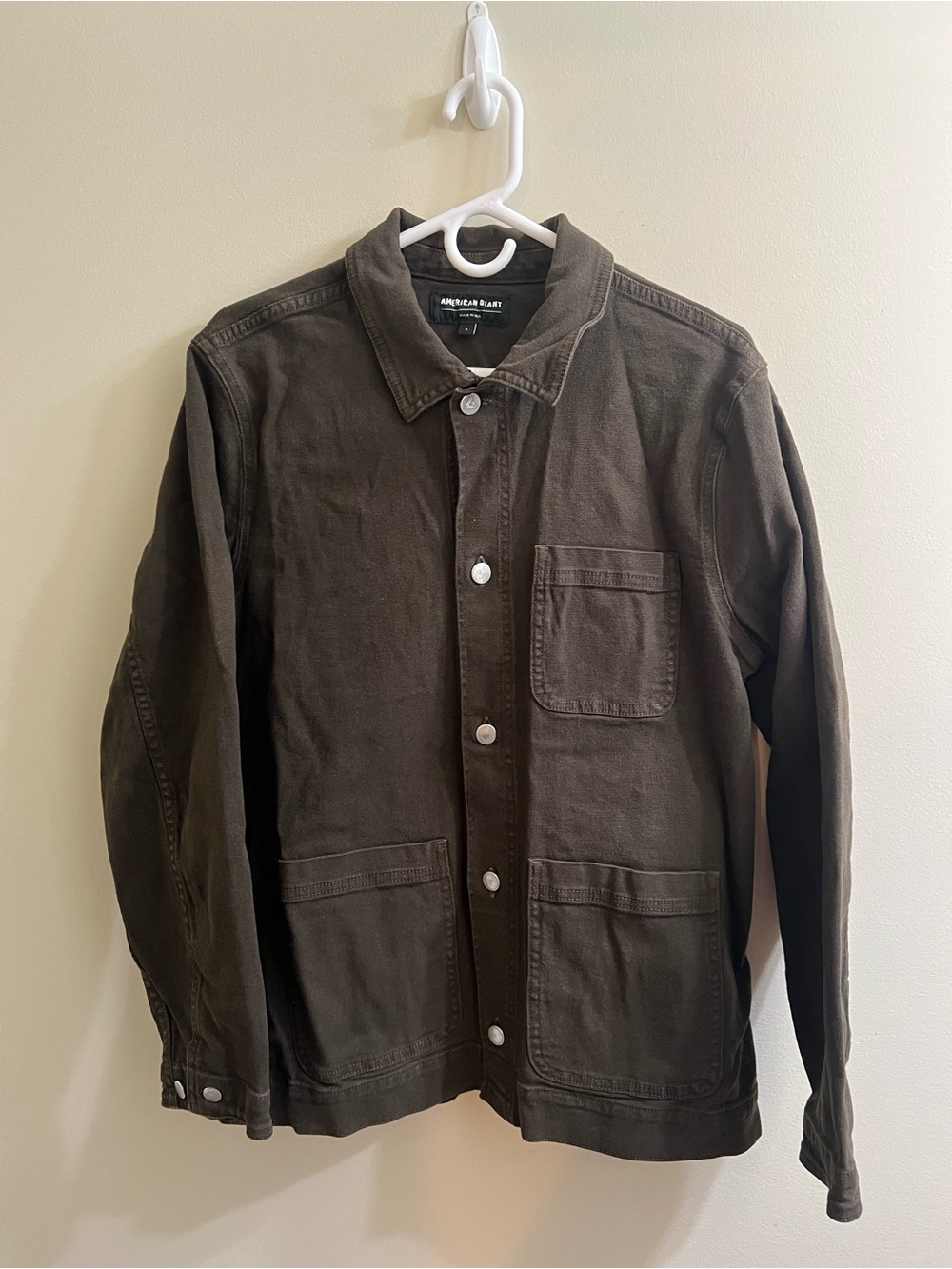 American Giant Roughneck Chore Jacket Womens L Dark Brown Canvas